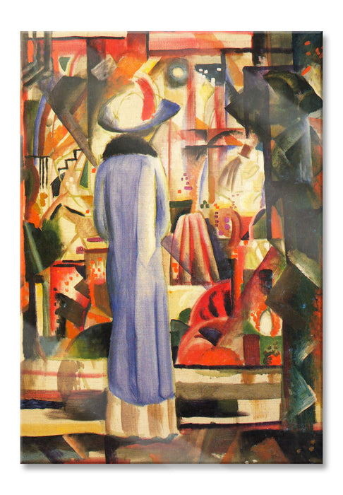Pixxprint August Macke - Großes helles Schaufenster , Glasbild