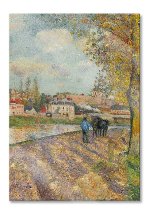 Pixxprint Camille Pissarro - CHEMIN DE LÉCLUSE SAINT-OUEN-L?AUM, Glasbild