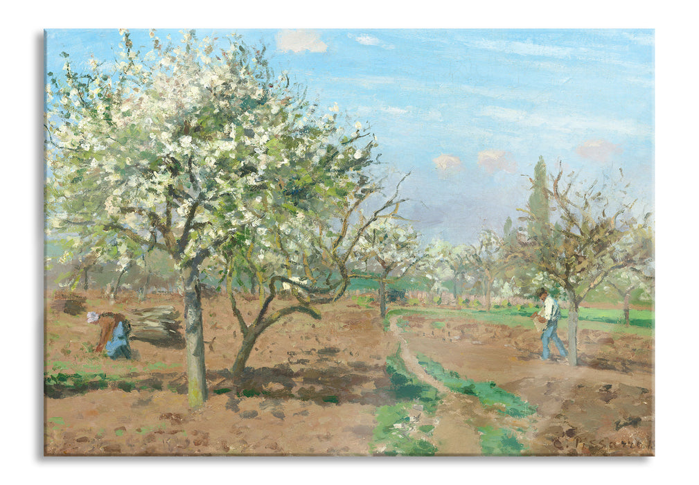 Pixxprint Camille Pissarro - Orchard in Blossom Louveciennes , Glasbild