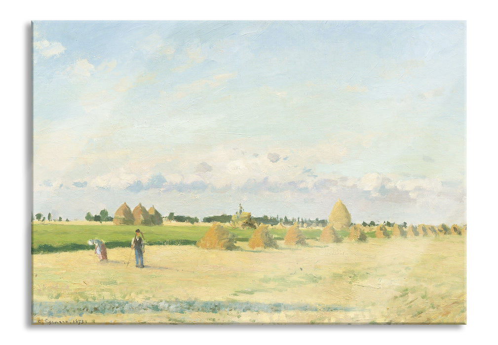 Pixxprint Camille Pissarro - Landscape with Wheat Field , Glasbild