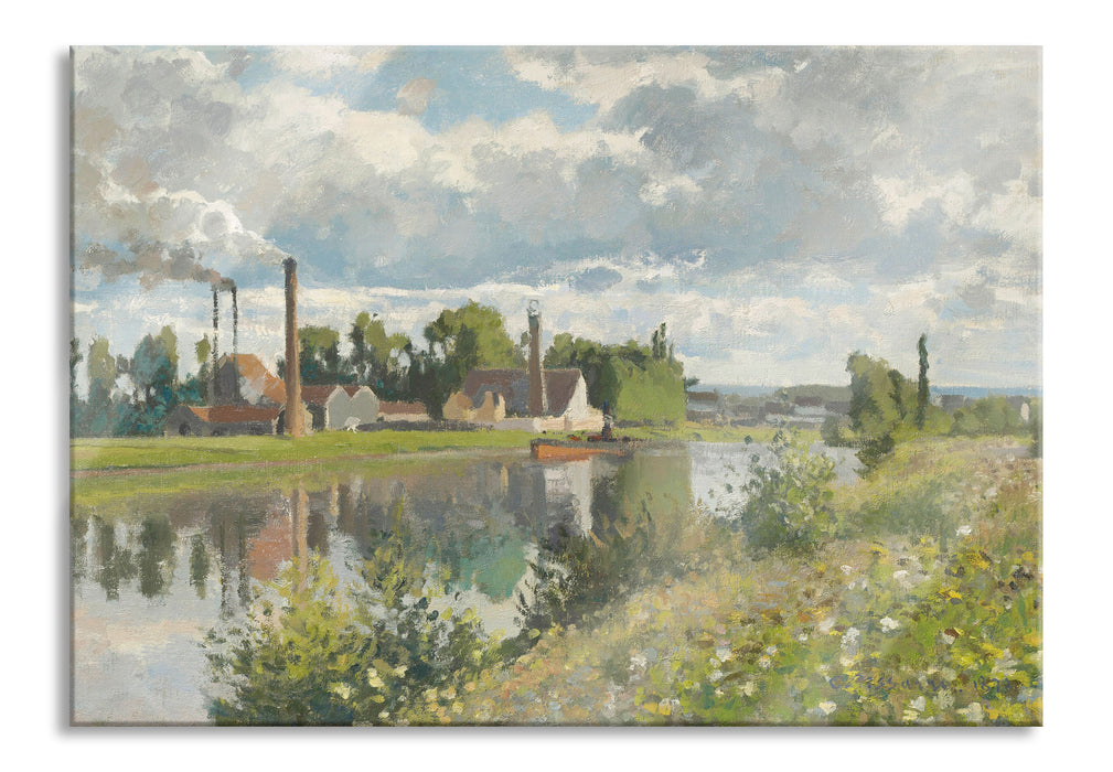 Pixxprint Camille Pissarro - Usine au bord de l'Oise Saint-Ouen L, Glasbild