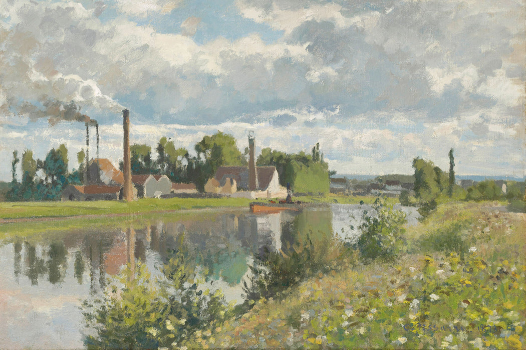 Camille Pissarro - Usine au bord de l'Oise Saint-Ouen L, Glasbild