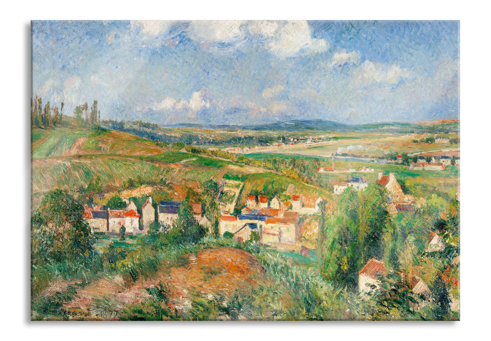 Pixxprint Camille Pissarro - L'HERMITAGE EN ÉTÉ PONTOISE , Glasbild