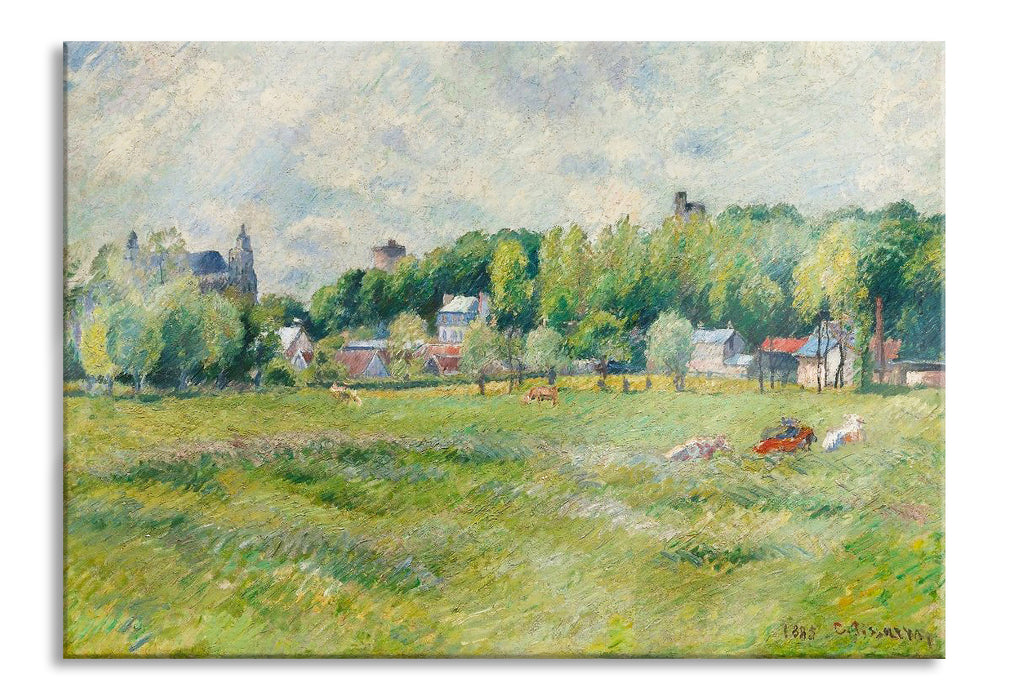 Pixxprint Camille Pissarro - PRAIRIES À GISORS , Glasbild