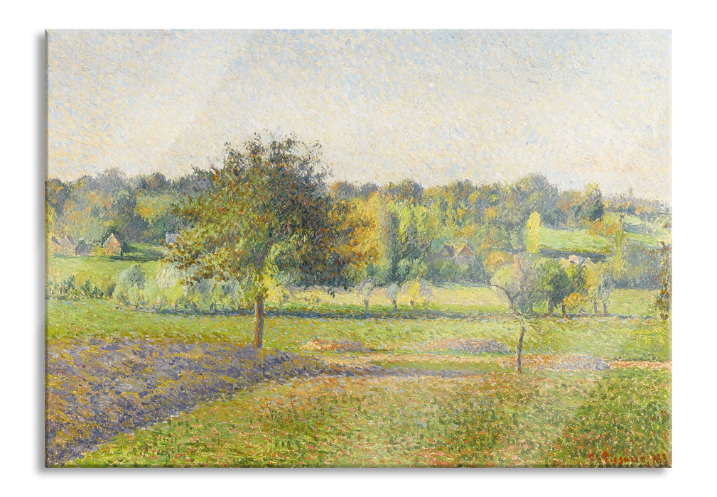 Camille Pissarro - PRAIRIE À ÉRAGNY , Glasbild