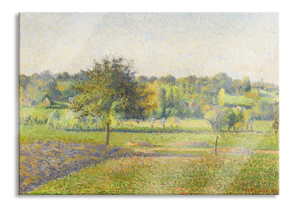 Pixxprint Camille Pissarro - PRAIRIE À ÉRAGNY , Glasbild
