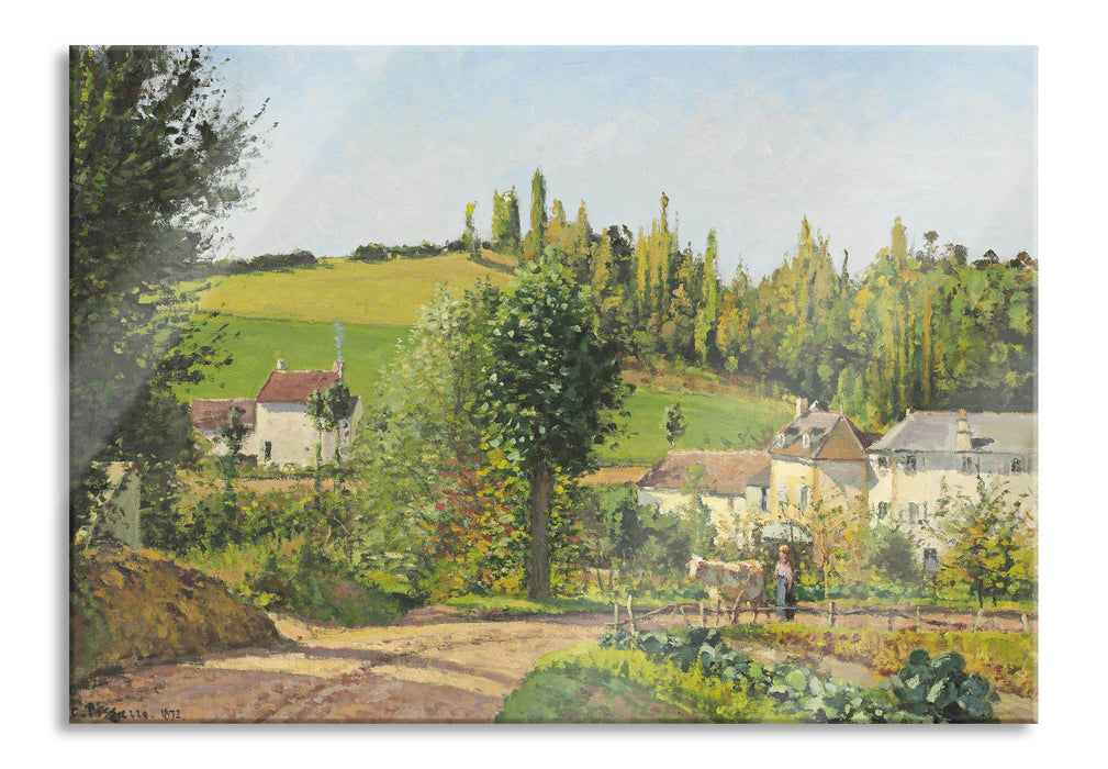 Pixxprint Camille Pissarro - Hameau aux environs de Pontoise , Glasbild