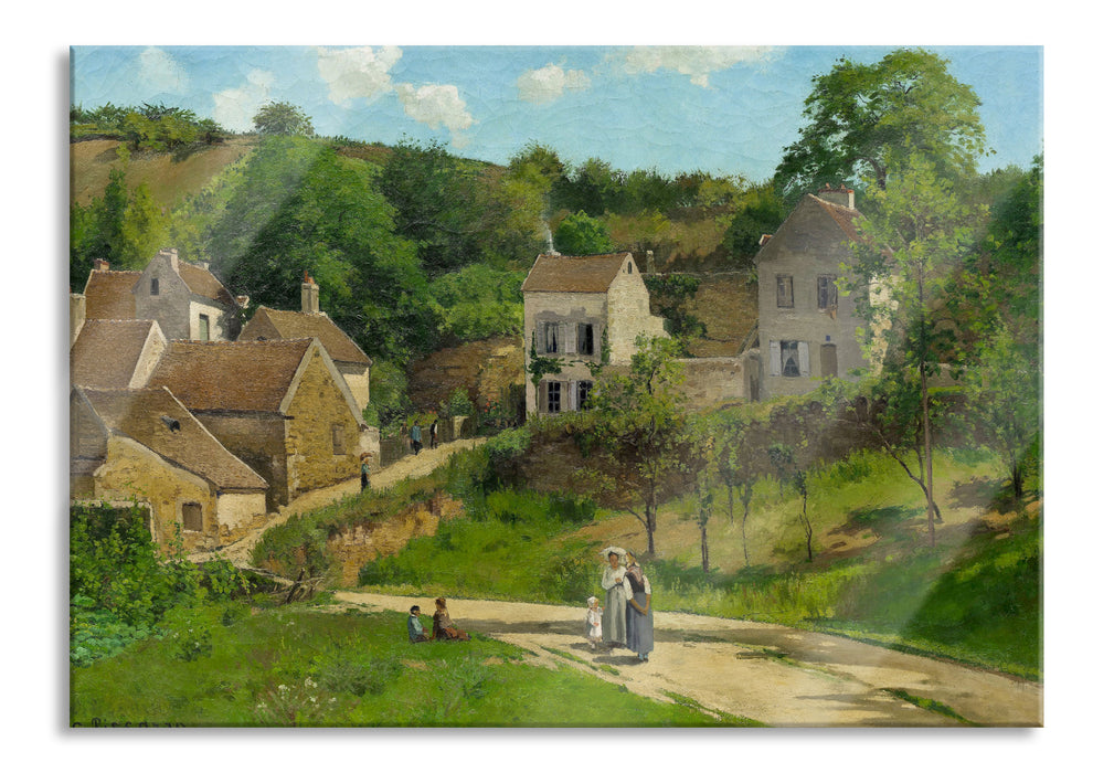 Pixxprint Camille Pissarro - The Hermitage at Pontoise , Glasbild