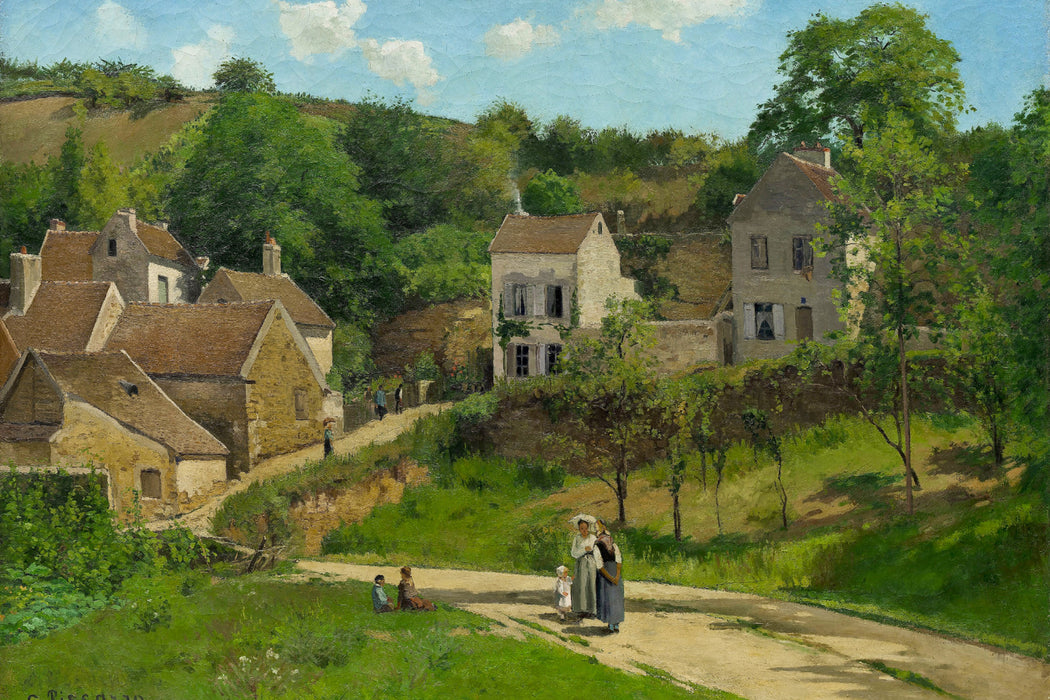 Camille Pissarro - The Hermitage at Pontoise , Glasbild