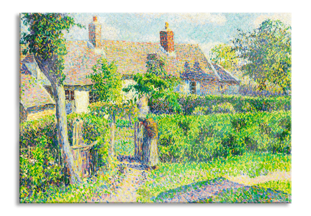 Pixxprint Camille Pissarro - Maisons de paysans , Glasbild