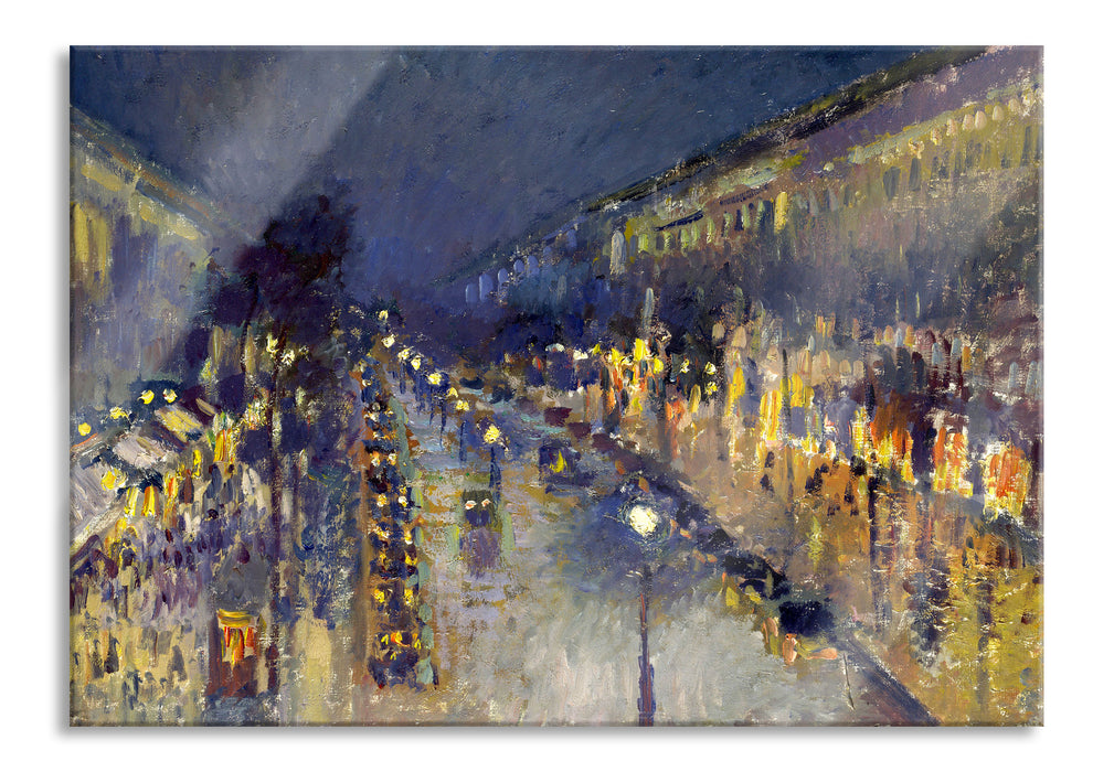 Pixxprint Camille Pissarro - The Boulevard Montmartre at Night , Glasbild