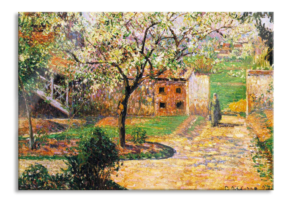 Camille Pissarro - Flowering Plum Tree Eragny, Glasbild
