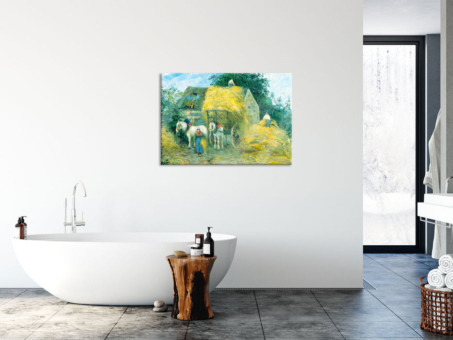 Camille Pissarro - The Hay Cart Montfoucault, Glasbild