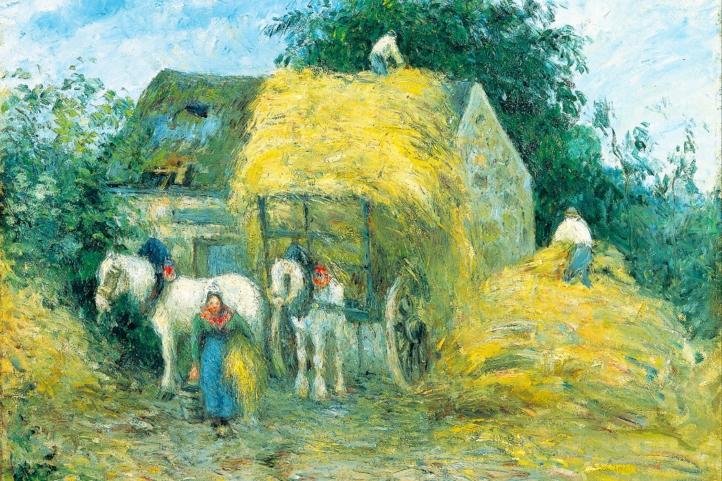 Camille Pissarro - The Hay Cart Montfoucault, Glasbild