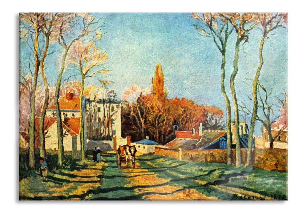 Pixxprint Camille Pissarro - Entrée du village de Voisin , Glasbild