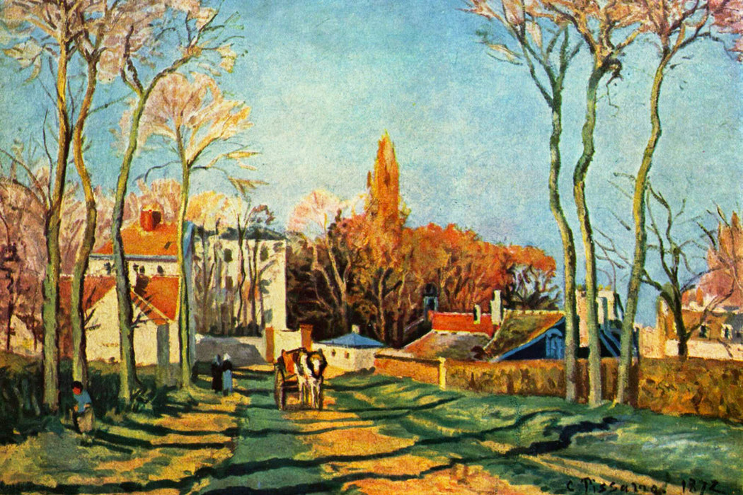 Camille Pissarro - Entrée du village de Voisin , Glasbild