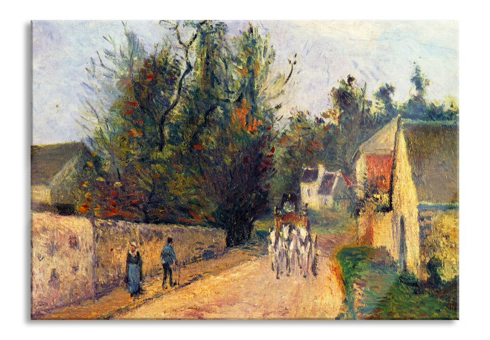 Pixxprint Camille Pissarro - La diligence route d'Ennery à l'Her, Glasbild