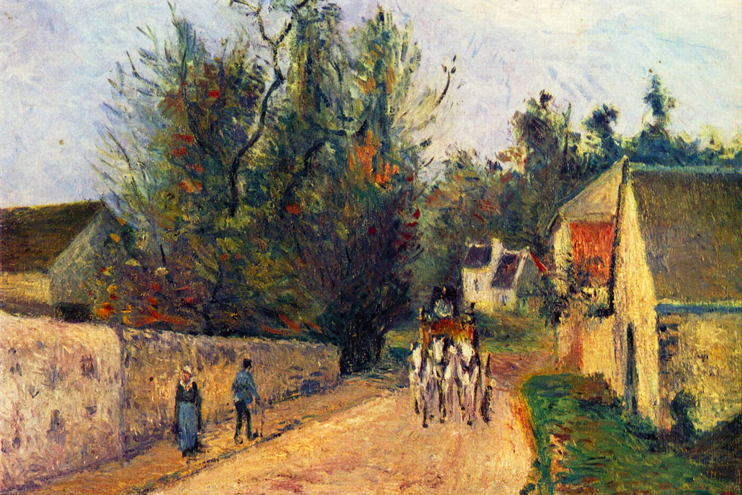 Camille Pissarro - La diligence route d'Ennery à l'Her, Glasbild