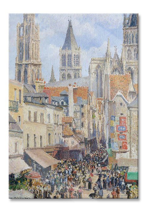 Pixxprint Camille Pissarro - Rouen Rue de l'Épicerie , Glasbild