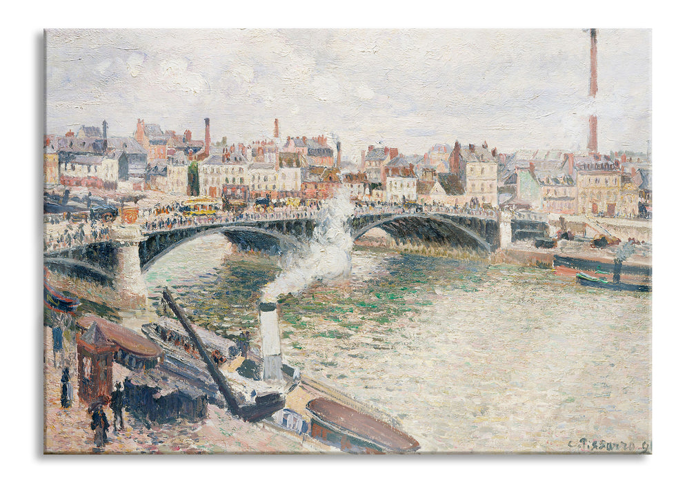 Pixxprint Camille Pissarro - Morning An Overcast Day Rouen , Glasbild