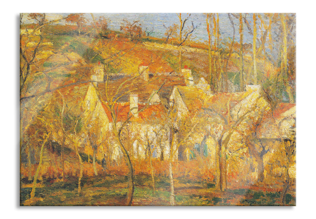Pixxprint Camille Pissarro - Les toits rouges coin de village, Glasbild