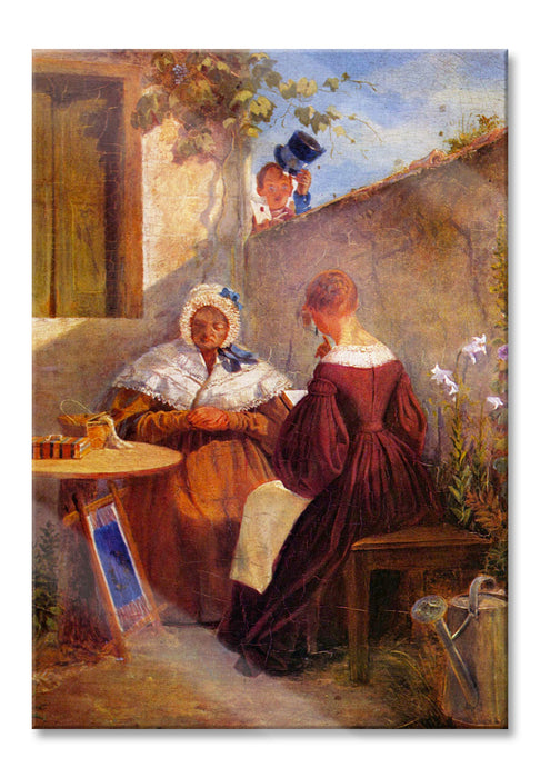 Pixxprint Carl Spitzweg - Der Liebesbrief, Glasbild