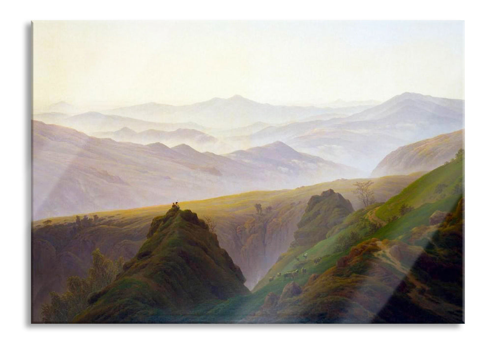 Caspar David Friedrich - Morgens in den Bergen, Glasbild