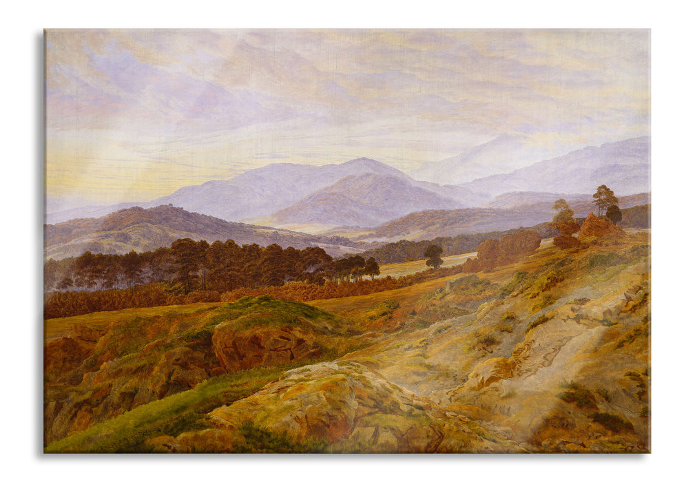 Caspar David Friedrich - Berg im Riesengebirge , Glasbild