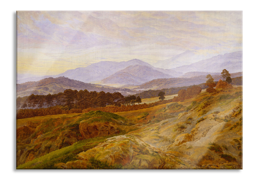 Pixxprint Caspar David Friedrich - Berg im Riesengebirge , Glasbild