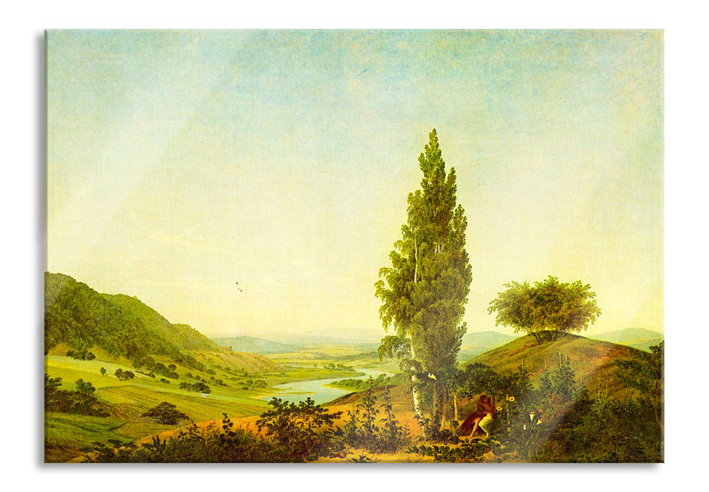 Caspar David Friedrich - Der Sommer Landschaft mit Lie, Glasbild