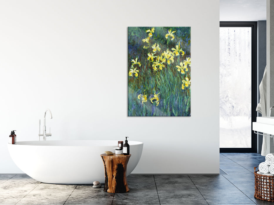 Claude Monet - Gelbe Schwertlilien , Glasbild