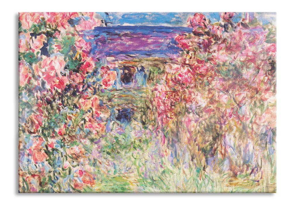 Pixxprint Claude Monet - Das Haus in den Rosen , Glasbild