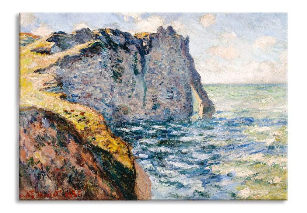 Pixxprint Claude Monet - Die Klippe von Aval Étrétat , Glasbild