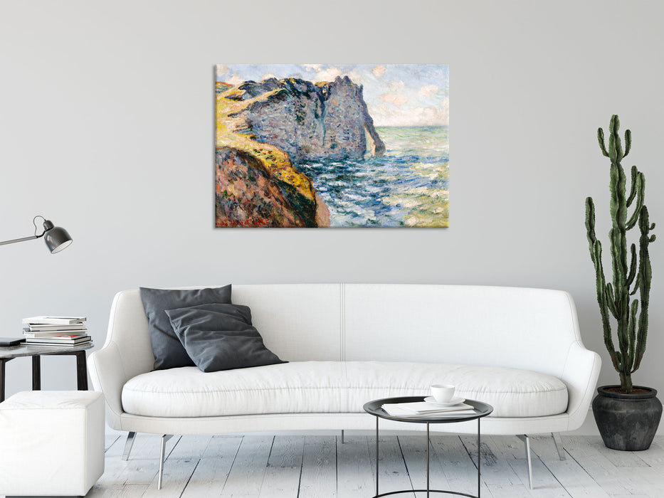 Claude Monet - Die Klippe von Aval Étrétat , Glasbild