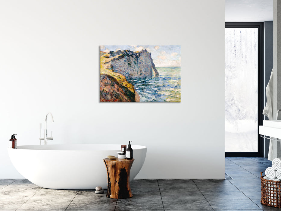 Claude Monet - Die Klippe von Aval Étrétat , Glasbild