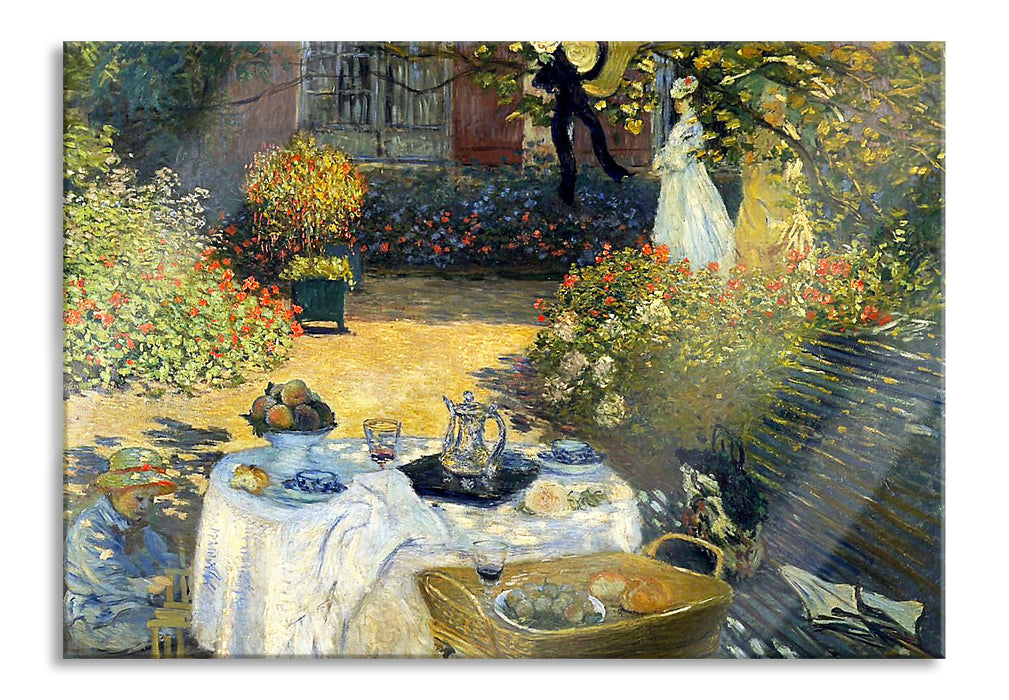 Claude Monet - Die Mittagsmahlzeit , Glasbild