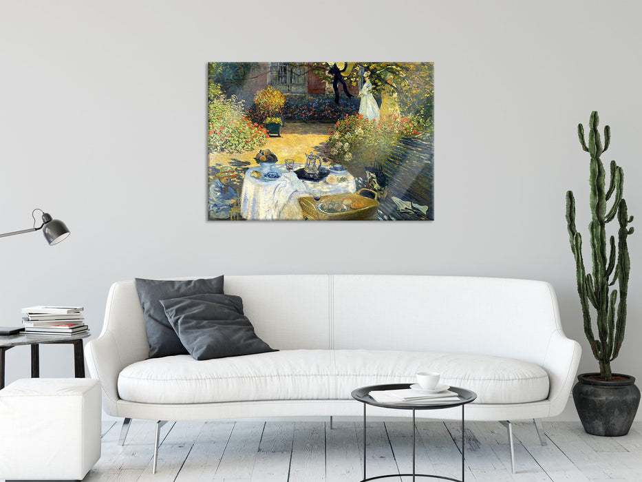 Claude Monet - Die Mittagsmahlzeit , Glasbild