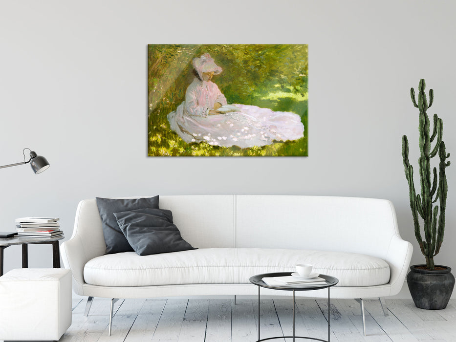 Claude Monet - Frühlingszeit , Glasbild