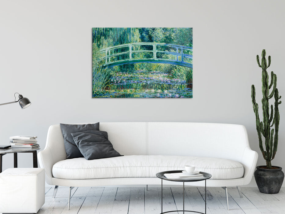 Claude Monet - Seerosen und japanische Brücke , Glasbild