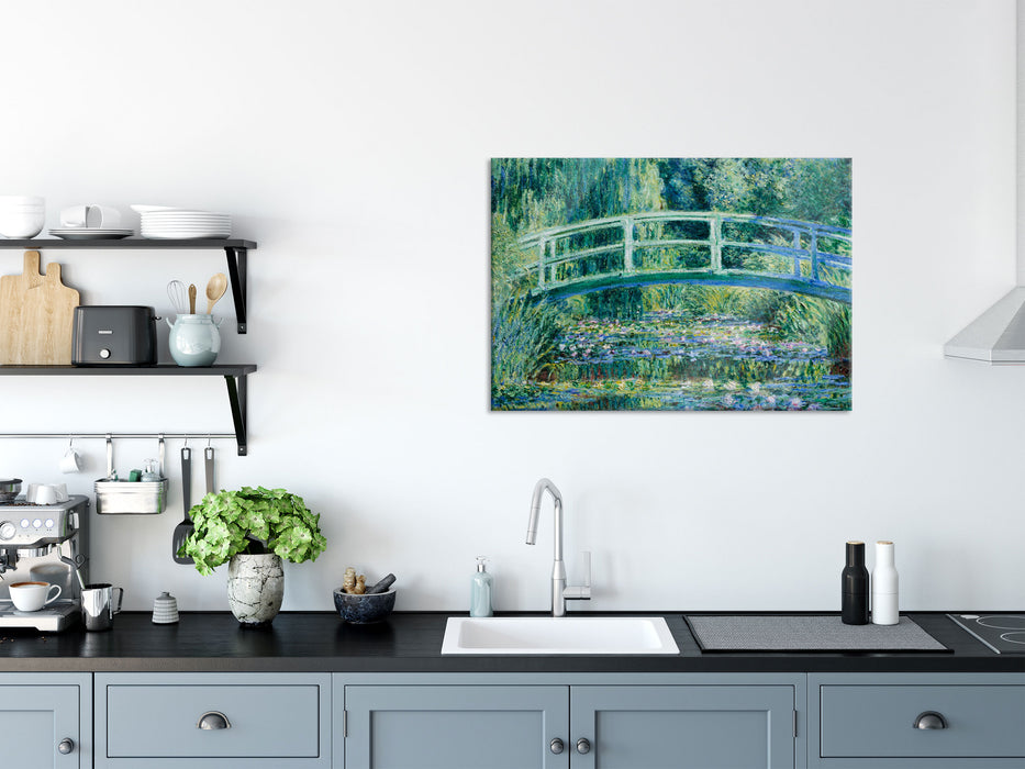 Claude Monet - Seerosen und japanische Brücke , Glasbild