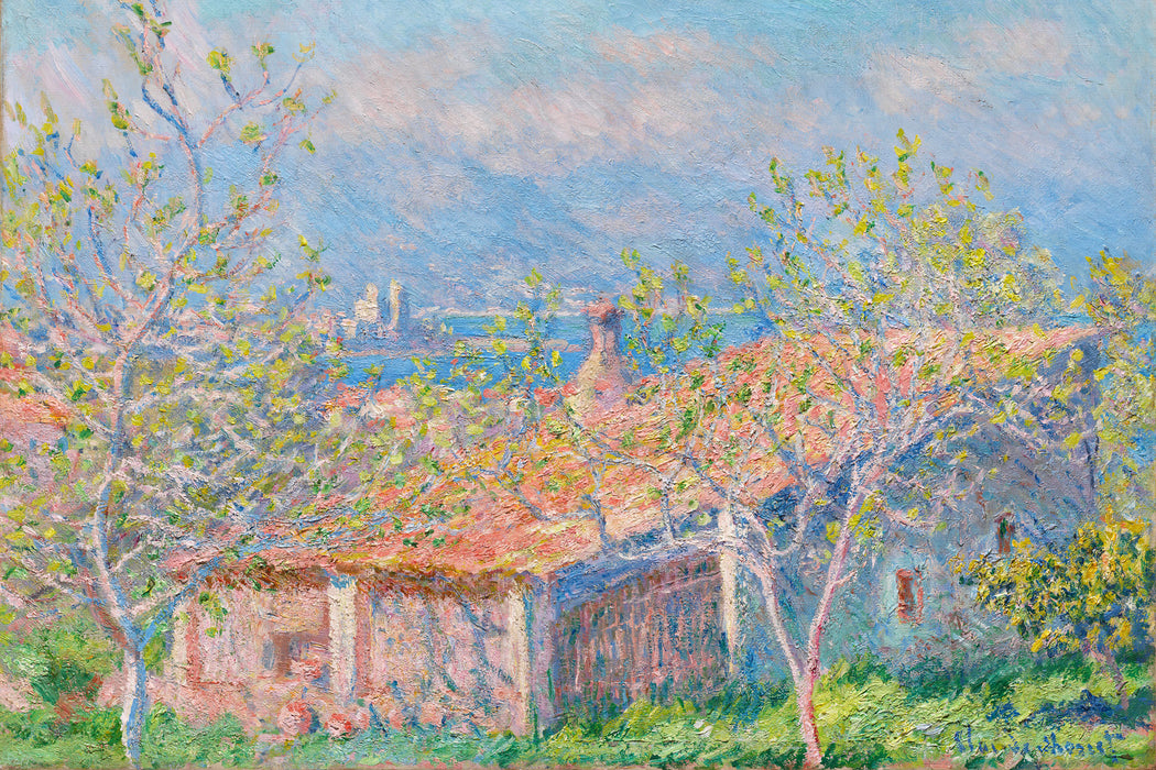 Claude Monet - Gärtner Häuschen in Antibes, Glasbild