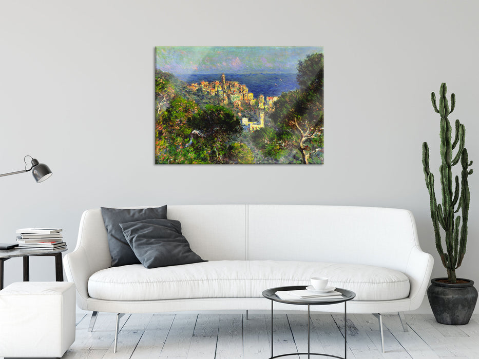Claude Monet - Aussicht von Bordighiera, Glasbild