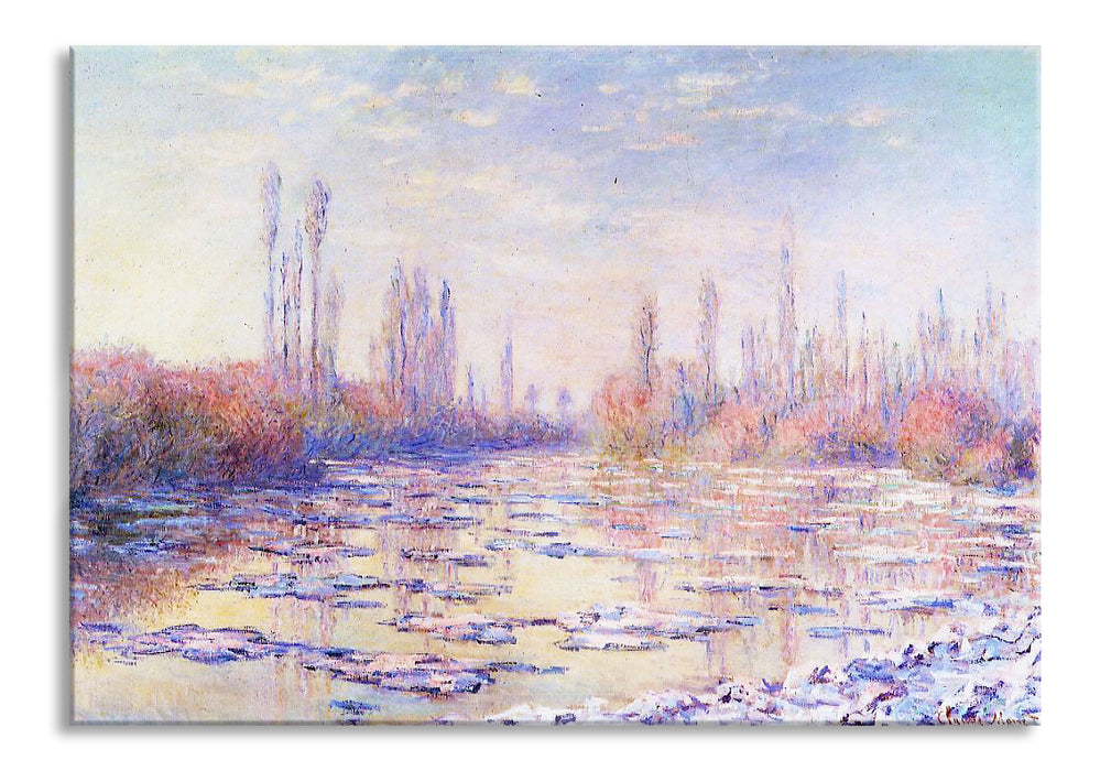 Claude Monet - Eisgang auf der Seine , Glasbild