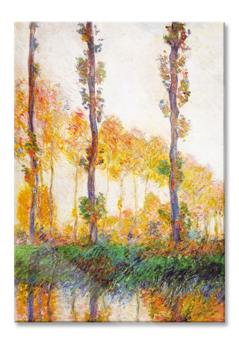 Pixxprint Claude Monet - Pappeln im Herbst , Glasbild