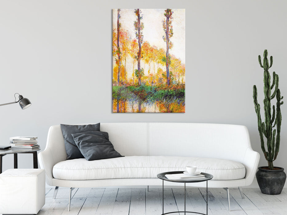 Claude Monet - Pappeln im Herbst , Glasbild
