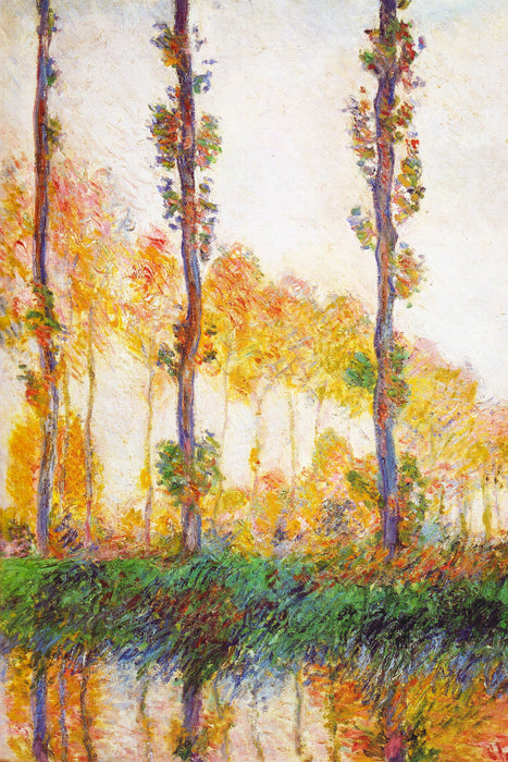 Claude Monet - Pappeln im Herbst , Glasbild