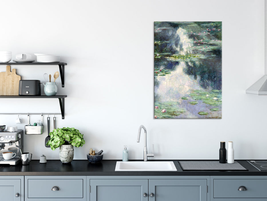 Claude Monet - Teich mit Seerosen  , Glasbild