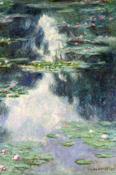 Claude Monet - Teich mit Seerosen  , Glasbild