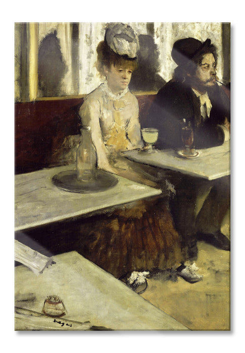 Pixxprint Edgar Degas - In eine Café , Glasbild