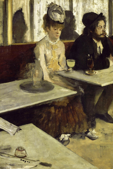 Edgar Degas - In eine Café , Glasbild